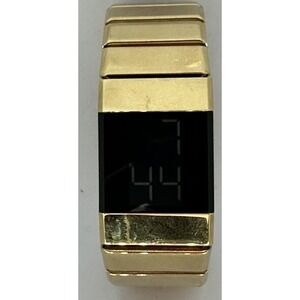 Dakota Watch Digital LCD Womens New Battery Gold Tone 23MM 6.75" Y
